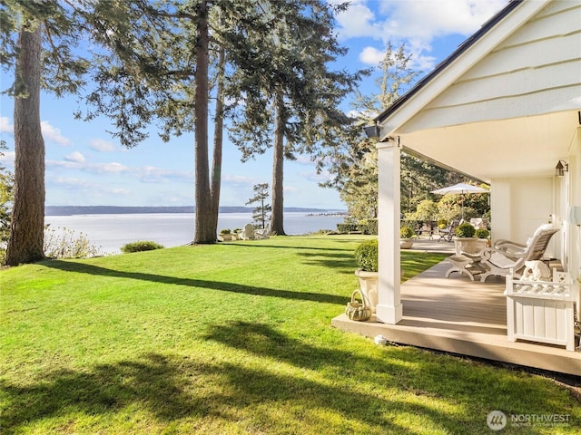19263 Edgecliff Dr SW, Normandy Park, WA 98166 - view of grassy yard with a water view