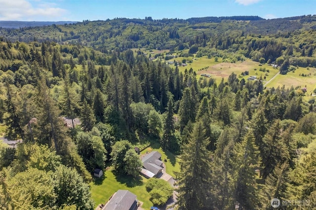 132 Tanglewood Dr, Longview, WA 98632 - aerial view of property and surrounding area with a heavily wooded area