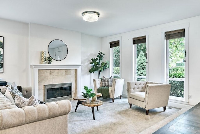 20 Cascade Ky, Bellevue, WA 98006 - living area with healthy amount of natural light and a tiled fireplace