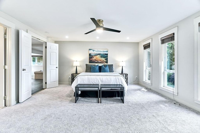 20 Cascade Ky, Bellevue, WA 98006 - carpeted bedroom featuring recessed lighting and a ceiling fan