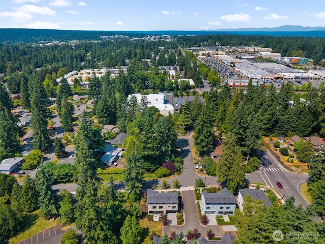 587 155th Pl NE, Bellevue, WA 98007 - aerial view of property's location featuring a heavily wooded area