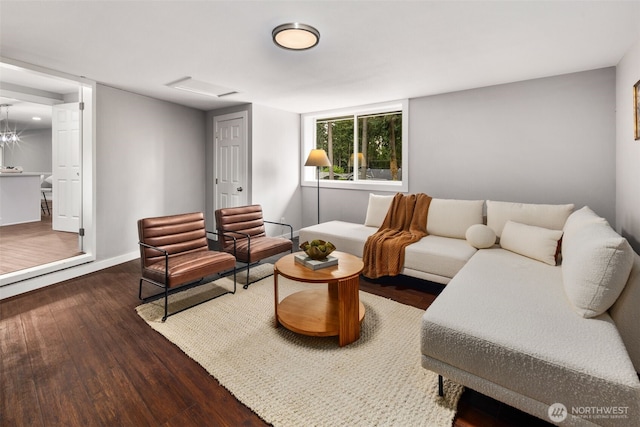 10403 Wauna St SW, Lakewood, WA 98498 - living area featuring wood finished floors and baseboards