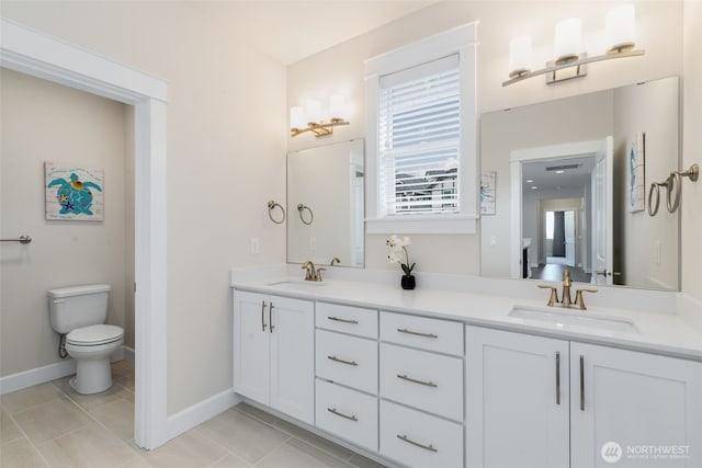 1297 Westridge Way NE, Issaquah, WA 98029 - full bath with double vanity and tile patterned flooring