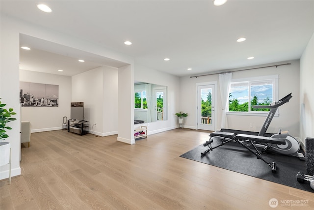 1297 Westridge Way NE, Issaquah, WA 98029 - exercise area featuring wood finished floors and recessed lighting