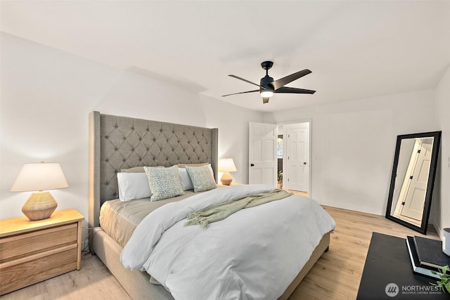9019 166th St E, Puyallup, WA 98375 - bedroom with light wood-type flooring and ceiling fan