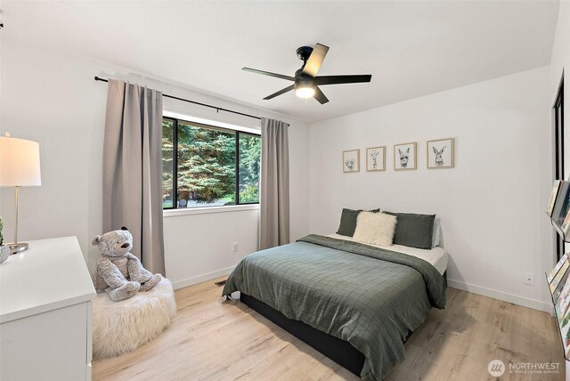 9019 166th St E, Puyallup, WA 98375 - bedroom featuring light wood-type flooring and ceiling fan