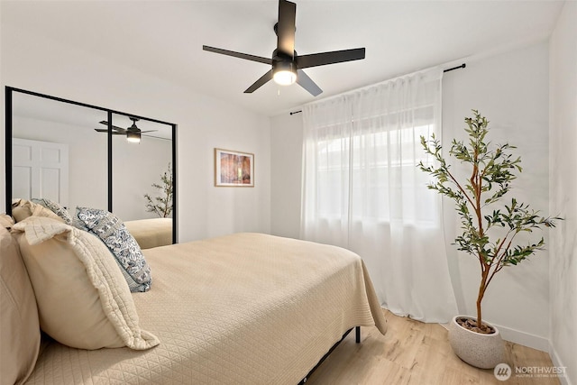 9019 166th St E, Puyallup, WA 98375 - bedroom with wood finished floors and a ceiling fan