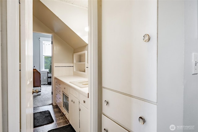 1639 King St, Bellingham, WA 98225 - bathroom with vanity and lofted ceiling