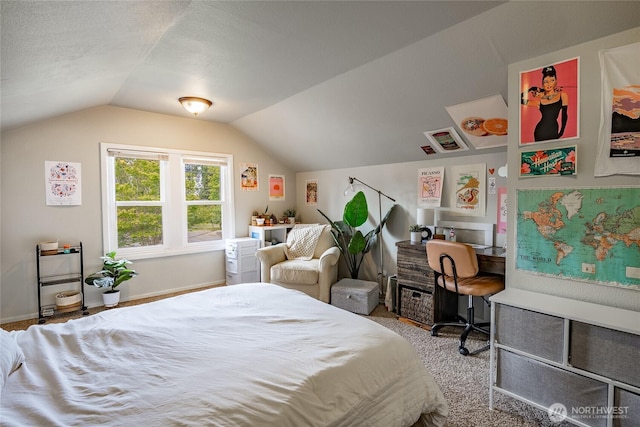 1639 King St, Bellingham, WA 98225 - carpeted bedroom with lofted ceiling and baseboards