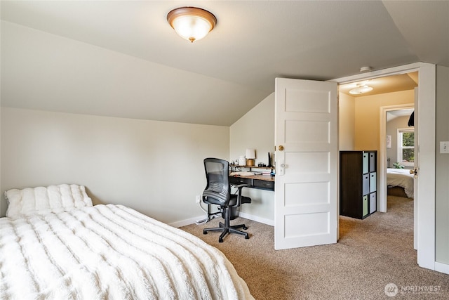 1639 King St, Bellingham, WA 98225 - bedroom with carpet, vaulted ceiling, and an office area