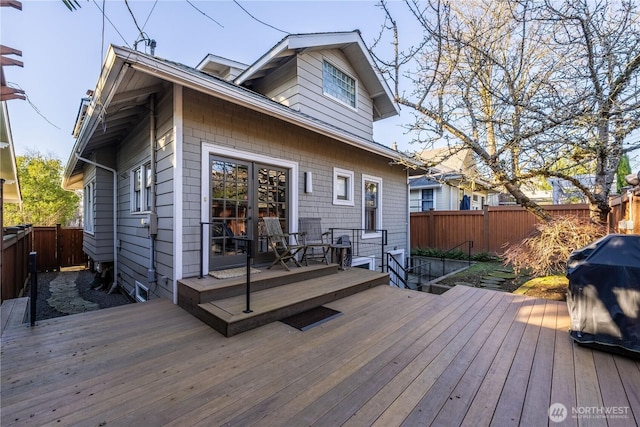 6306 17th Ave NE, Seattle, WA 98115 - wooden deck with a fenced backyard and grilling area