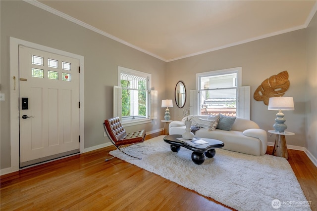 6306 17th Ave NE, Seattle, WA 98115 - living room featuring light wood-style flooring and crown molding
