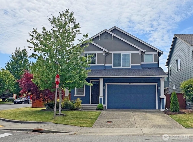 4218 SW Colbert Way, Port Orchard, WA 98367 - craftsman inspired home with a garage, concrete driveway, and a front lawn