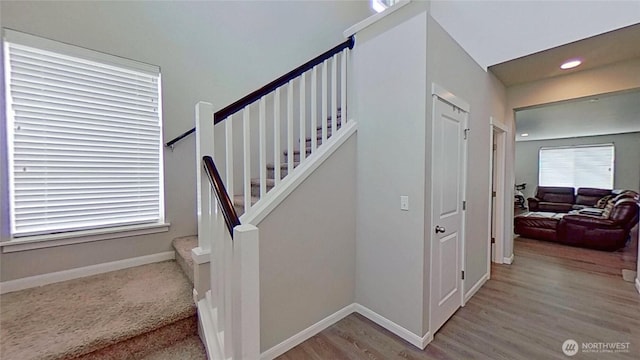 4218 SW Colbert Way, Port Orchard, WA 98367 - stairs with wood finished floors and recessed lighting