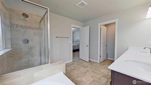 4218 SW Colbert Way, Port Orchard, WA 98367 - bathroom featuring a shower stall, a garden tub, and double vanity