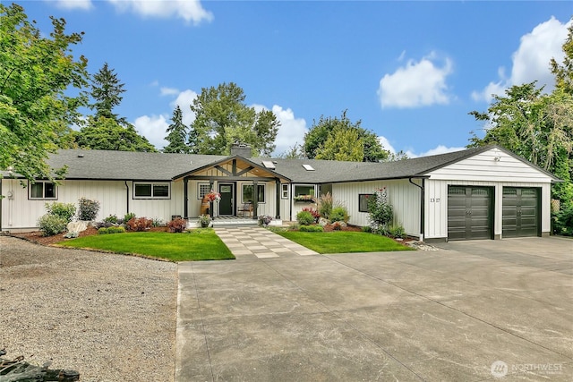 1317 23rd Ave SW, Puyallup, WA 98371 - ranch-style home featuring driveway, a garage, a chimney, and a shingled roof