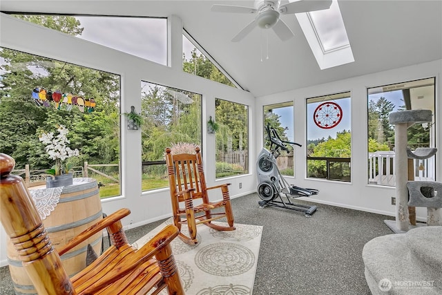 1317 23rd Ave SW, Puyallup, WA 98371 - sunroom / solarium with a skylight, healthy amount of natural light, carpet floors, and high vaulted ceiling
