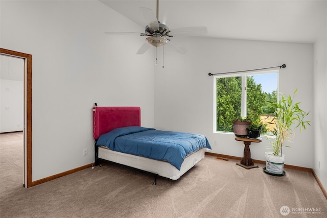 28713 207th Ave SE, Kent, WA 98042 - carpeted bedroom featuring vaulted ceiling and ceiling fan