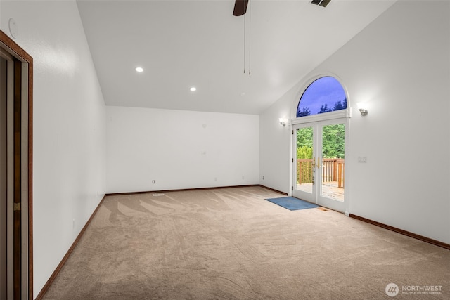 28713 207th Ave SE, Kent, WA 98042 - bonus room featuring vaulted ceiling, carpet, ceiling fan, and recessed lighting