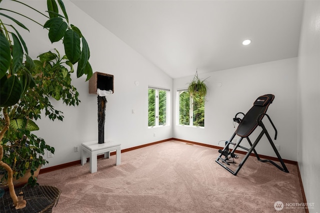 28713 207th Ave SE, Kent, WA 98042 - exercise area with carpet and vaulted ceiling