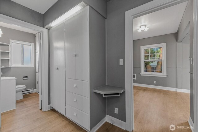 2849 Flordia St, Longview, WA 98632 - walk in closet featuring a baseboard heating unit and light wood-style floors