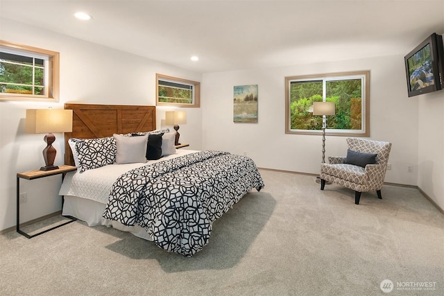 44422 SE 130th St, North Bend, WA 98045 - carpeted bedroom featuring multiple windows and recessed lighting