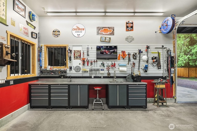44422 SE 130th St, North Bend, WA 98045 - misc room with concrete floors and a workshop area