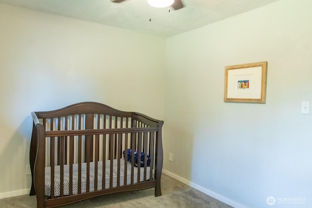 13814 C St S, Tacoma, WA 98444 - bedroom with carpet floors, a crib, and ceiling fan