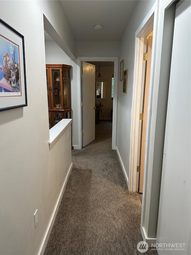 314 Birchwood Ln, Sedro Woolley, WA 98284 - corridor with dark carpet and baseboards