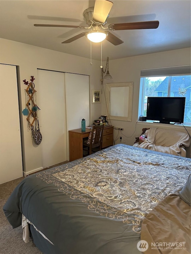 314 Birchwood Ln, Sedro Woolley, WA 98284 - bedroom with a ceiling fan and carpet floors