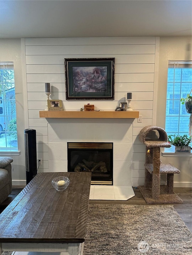 314 Birchwood Ln, Sedro Woolley, WA 98284 - detailed view of wood finished floors and a tile fireplace