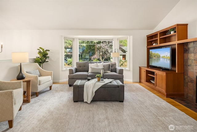 10733 126th Pl NE, Kirkland, WA 98033 - living area with light wood finished floors and vaulted ceiling