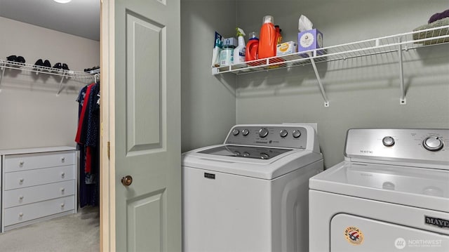 4422 NE 2nd Ln, Renton, WA 98059 - washroom with independent washer and dryer and light colored carpet