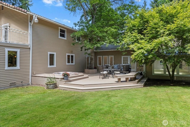 8606 184th St SW, Edmonds, WA 98026 - back of house with a yard and a wooden deck