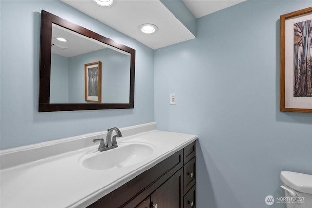 751 S 40th St, Tacoma, WA 98418 - bathroom with vanity and recessed lighting