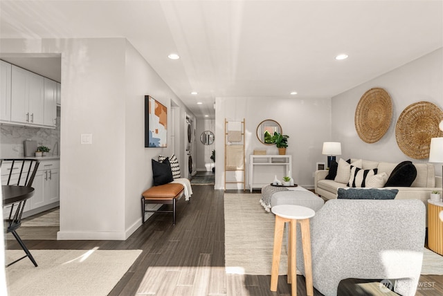 2219 Eastlake Ave E Unit 101, Seattle, WA 98102 - living room featuring recessed lighting and dark wood finished floors