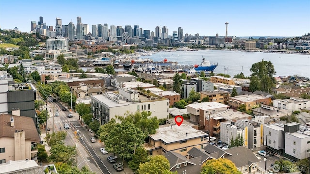 2219 Eastlake Ave E Unit 101, Seattle, WA 98102 - drone / aerial view of skyline and a nearby body of water