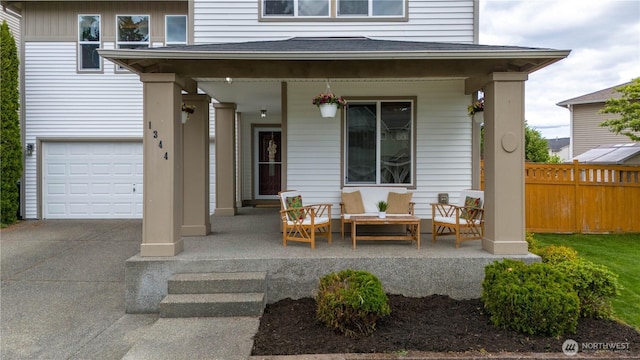 1344 Foreman Rd, Dupont, WA 98327 - entrance to property with a porch, a garage, concrete driveway, and a shingled roof
