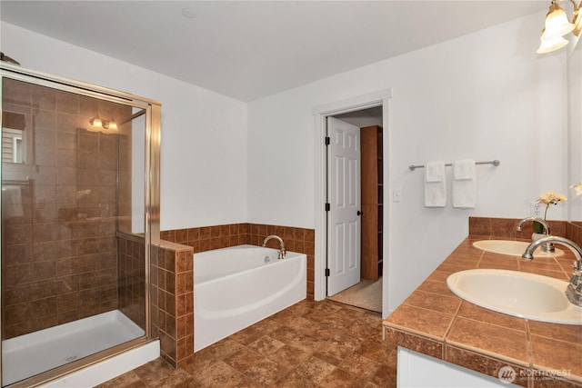 1344 Foreman Rd, Dupont, WA 98327 - full bathroom with a bath, a stall shower, and double vanity