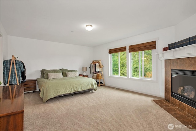 1344 Foreman Rd, Dupont, WA 98327 - bedroom with carpet and a fireplace