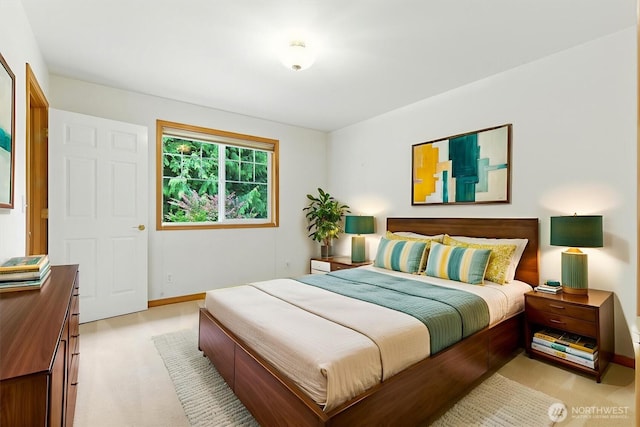 442 Rhododendron Dr, Sequim, WA 98382 - bedroom featuring baseboards and light colored carpet