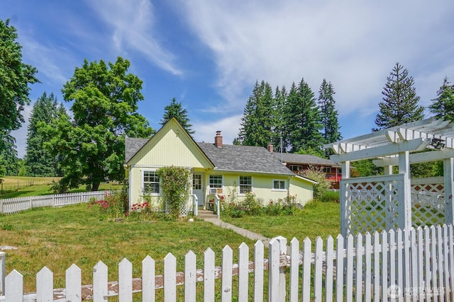 19910 NE 356th St, Yacolt, WA 98675 - view of front of home with a chimney and a pergola