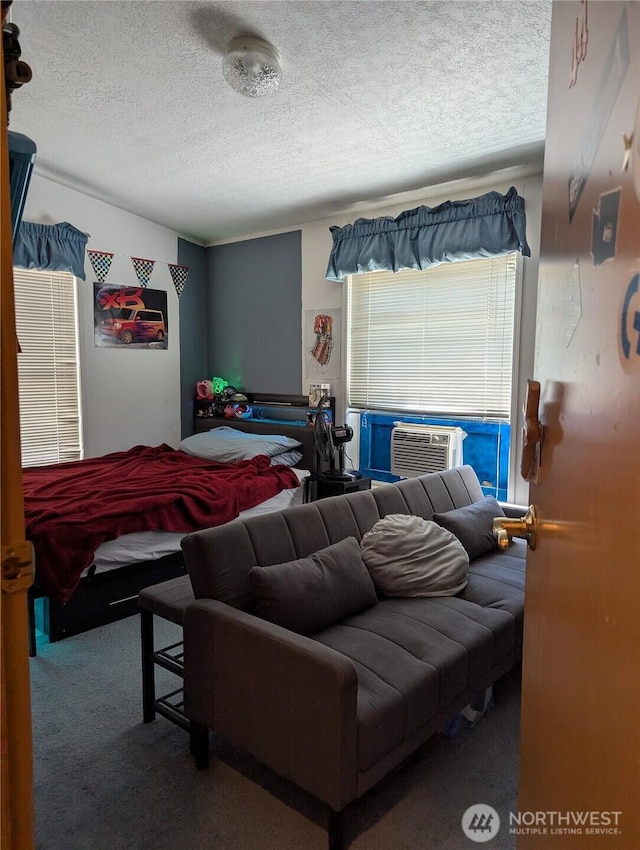 30925 114th Ln SE, Auburn, WA 98092 - bedroom with a textured ceiling, cooling unit, and carpet flooring