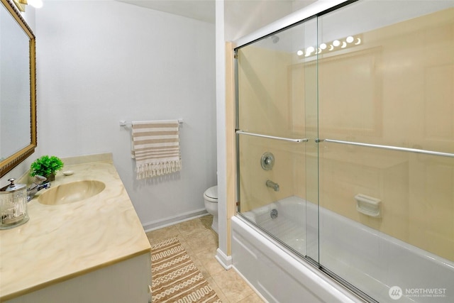 4444 44th Ave SW Unit 101, Seattle, WA 98116 - bathroom featuring vanity, tile patterned flooring, and shower / bath combination with glass door