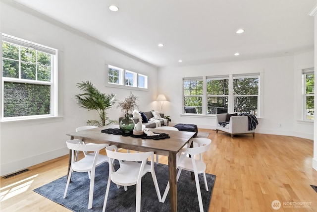 1615 Monroe St, Bellingham, WA 98225 - dining space featuring light wood-type flooring and recessed lighting