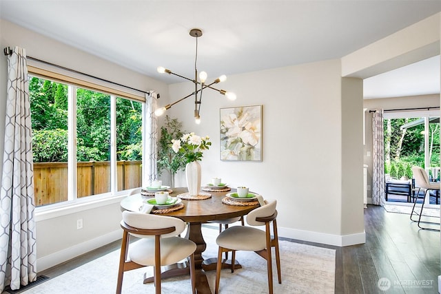 3906 141st Pl SE, Mill Creek, WA 98012 - dining area featuring a chandelier and wood finished floors
