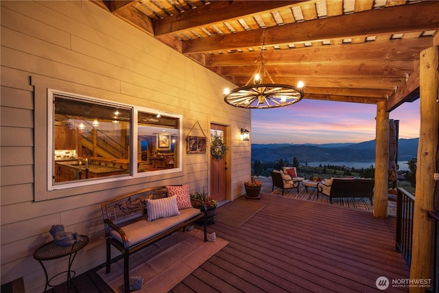 95 Horizon Ln, Chelan, WA 98816 - deck with a mountain view