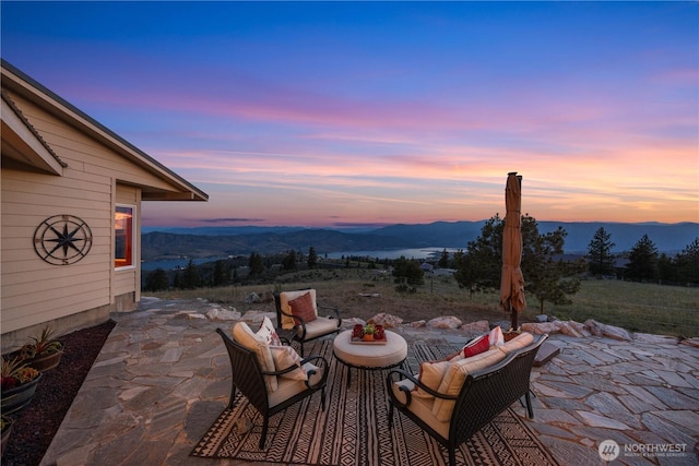 95 Horizon Ln, Chelan, WA 98816 - view of patio with a mountain view