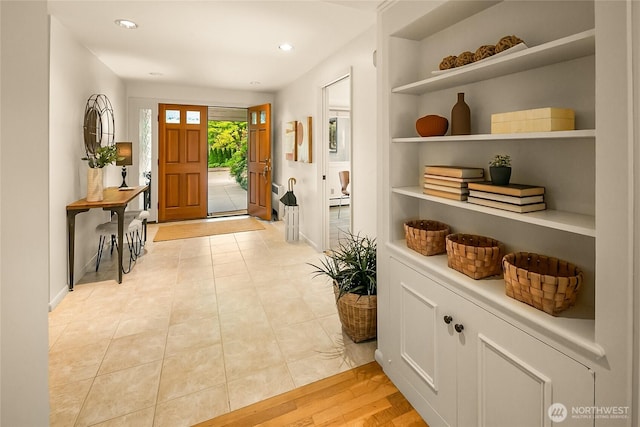 2325 38th Ave E, Seattle, WA 98112 - entrance foyer with recessed lighting, a baseboard heating unit, and light tile patterned floors
