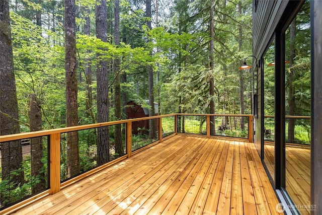 7489 Olsen Dr, Deming, WA 98244 - wooden deck with a wooded view